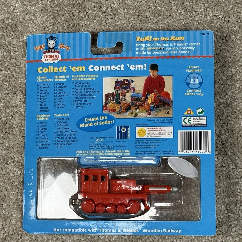 Thomas & Friends Take Along Thumper Red Die Cast Train Collector Card 2003 NEW